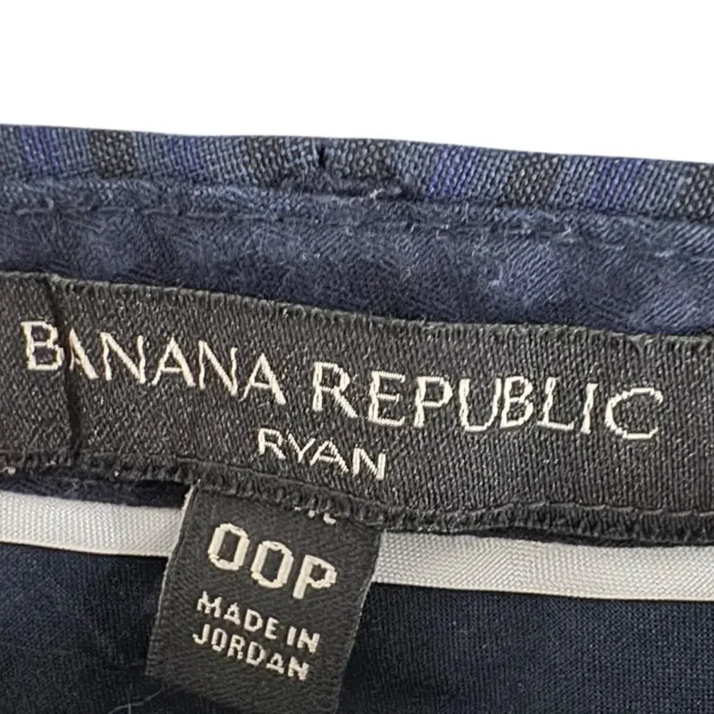 Banana Republic Ryan Slim Straight Wool Blend Pants Plaid Ankle 00P Career